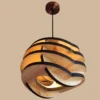Holzlampe Rund Leinöl